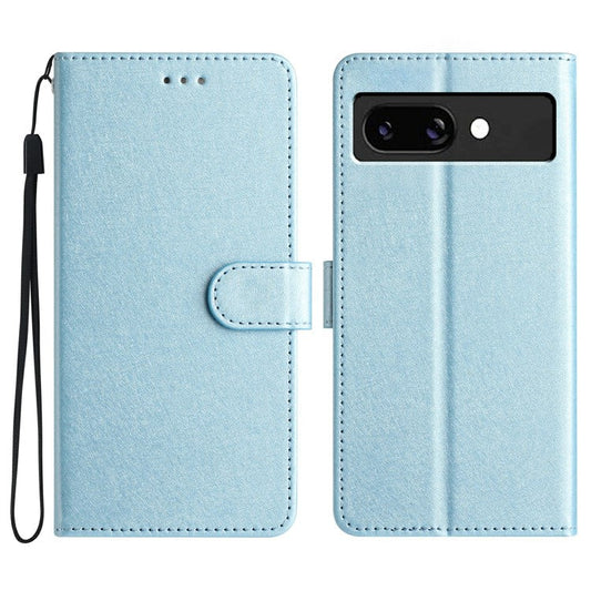 For Google Pixel 9a Wallet Case Leather Folio Phone Cover Magnetic Clasp - Sky Blue