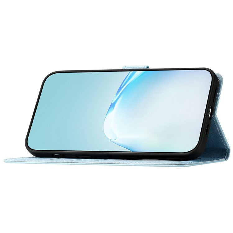 For Google Pixel 9a Wallet Case Leather Folio Phone Cover Magnetic Clasp - Sky Blue