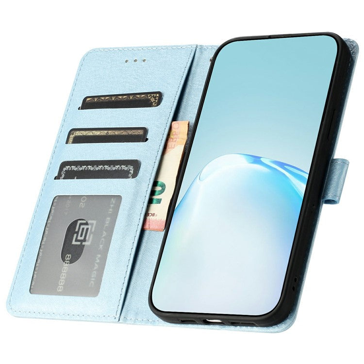 For Google Pixel 9a Wallet Case Leather Folio Phone Cover Magnetic Clasp - Sky Blue