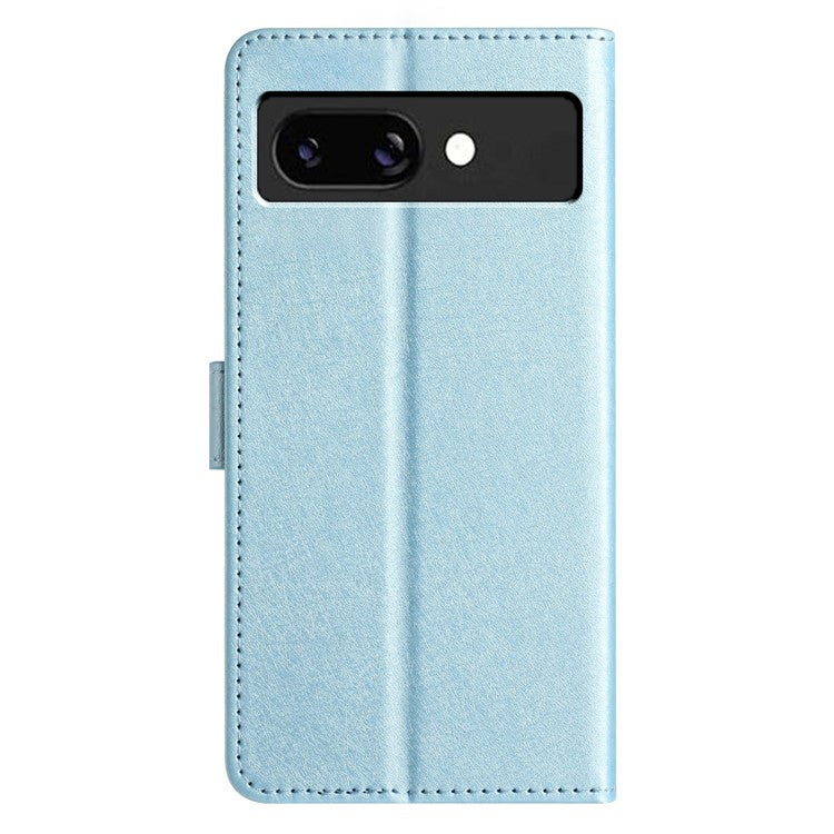 For Google Pixel 9a Wallet Case Leather Folio Phone Cover Magnetic Clasp - Sky Blue