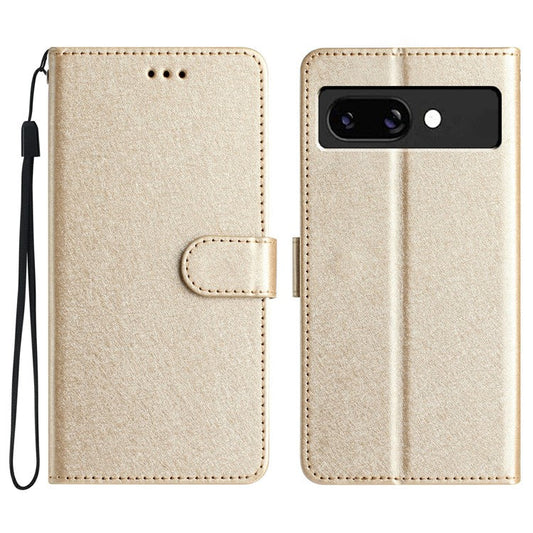 For Google Pixel 9a Wallet Case Leather Folio Phone Cover Magnetic Clasp - Gold