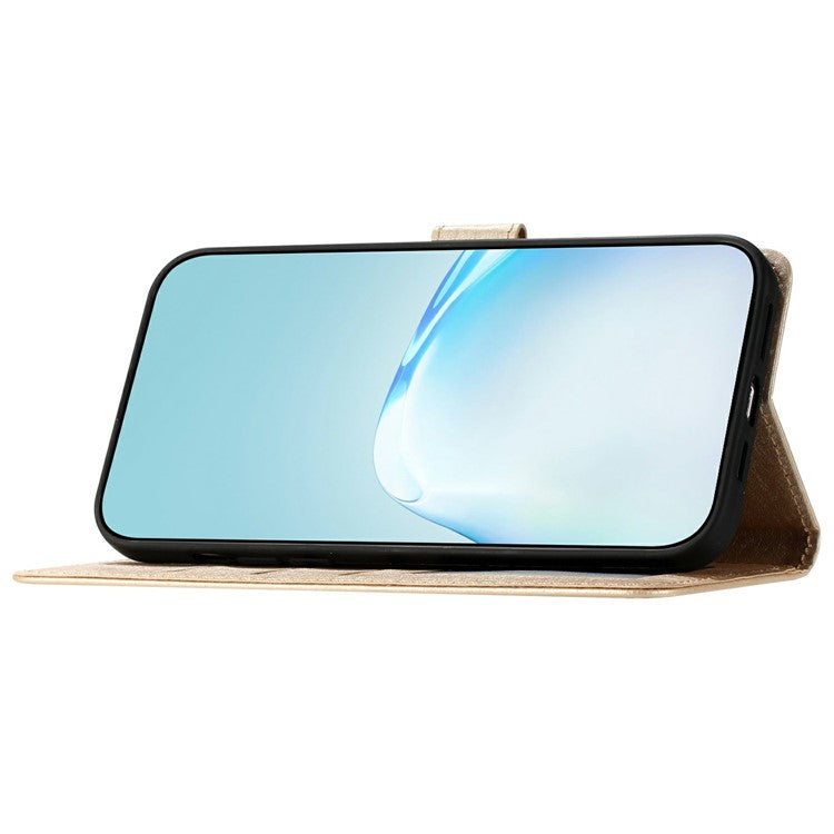 For Google Pixel 9a Wallet Case Leather Folio Phone Cover Magnetic Clasp - Gold