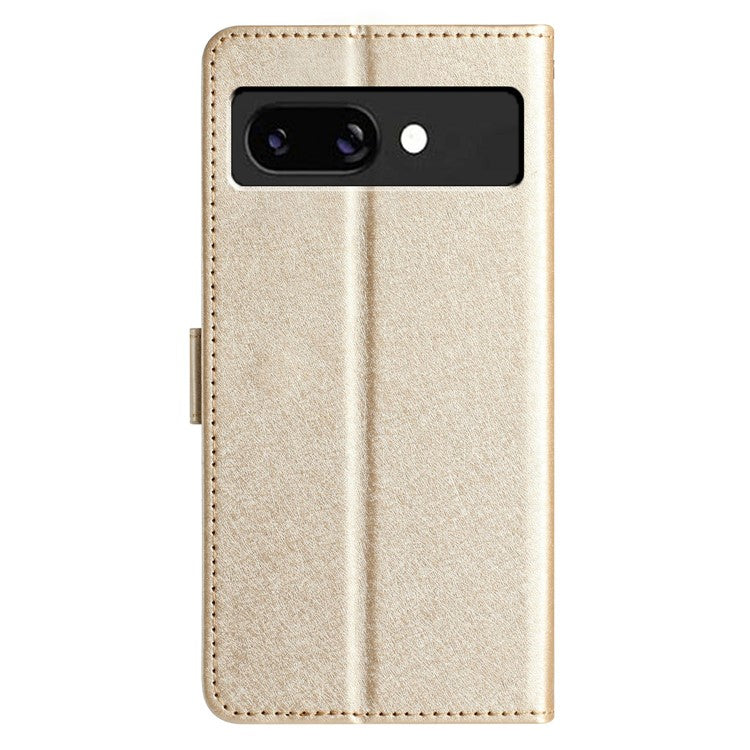 For Google Pixel 9a Wallet Case Leather Folio Phone Cover Magnetic Clasp - Gold