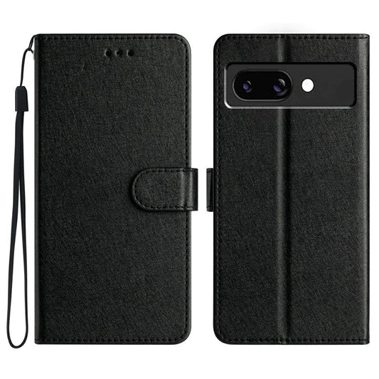 For Google Pixel 9a Wallet Case Leather Folio Phone Cover Magnetic Clasp - Black