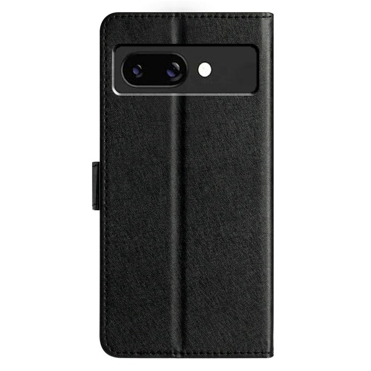 For Google Pixel 9a Wallet Case Leather Folio Phone Cover Magnetic Clasp - Black