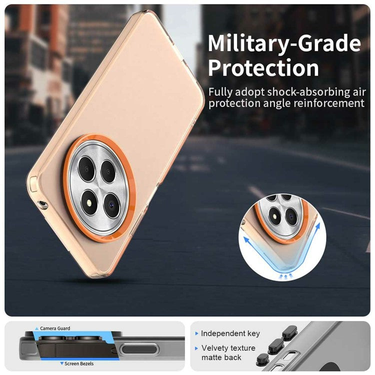 Phone Case for Xiaomi Poco C75 4G / Redmi 14C 4G / 14R 5G / A3 Pro 4G / A4 5G PC+TPU+PET Matte Back Cover - Orange