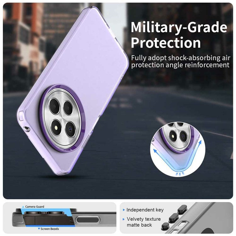 Phone Case for Xiaomi Poco C75 4G / Redmi 14C 4G / 14R 5G / A3 Pro 4G / A4 5G PC+TPU+PET Matte Back Cover - Purple