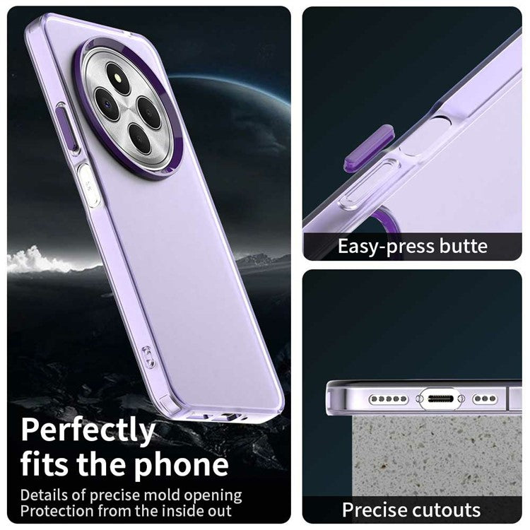 Phone Case for Xiaomi Poco C75 4G / Redmi 14C 4G / 14R 5G / A3 Pro 4G / A4 5G PC+TPU+PET Matte Back Cover - Purple