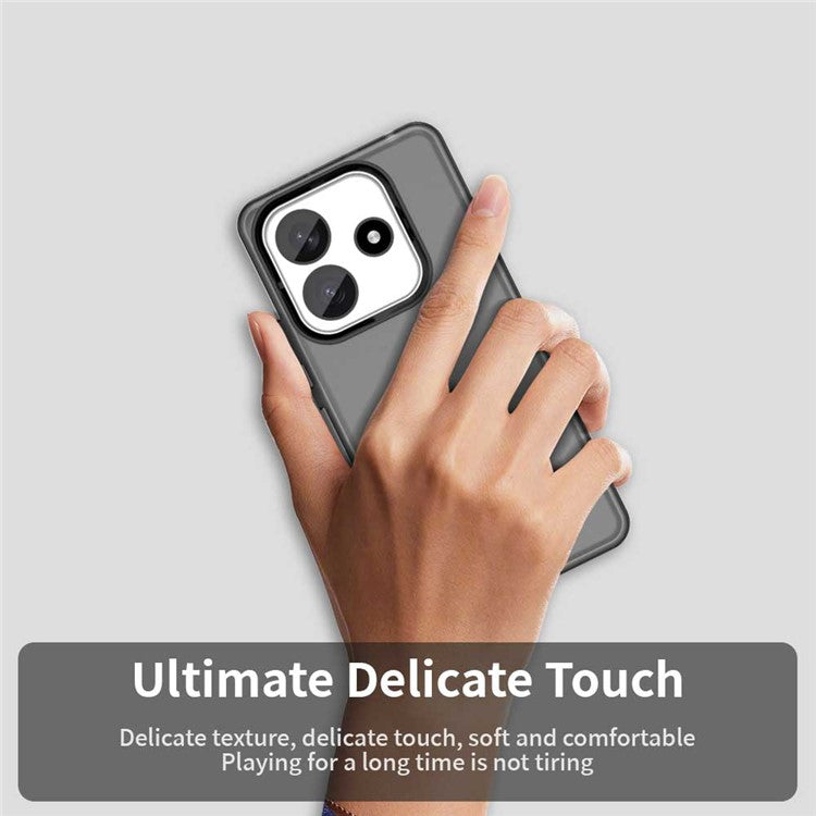 For Xiaomi Redmi Note 14 5G Case PC+TPU+PET Matte Anti-Drop Phone Back Cover - Black