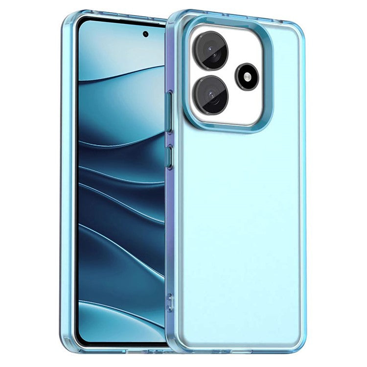 For Xiaomi Redmi Note 14 5G Case PC+TPU+PET Matte Anti-Drop Phone Back Cover - Blue