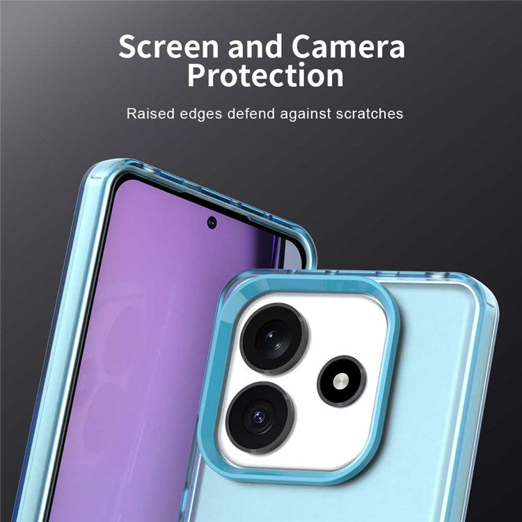 For Xiaomi Redmi Note 14 5G Case PC+TPU+PET Matte Anti-Drop Phone Back Cover - Blue
