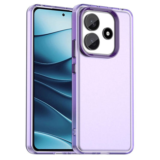For Xiaomi Redmi Note 14 5G Case PC+TPU+PET Matte Anti-Drop Phone Back Cover - Purple