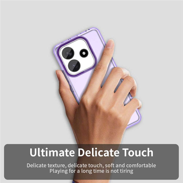 For Xiaomi Redmi Note 14 5G Case PC+TPU+PET Matte Anti-Drop Phone Back Cover - Purple