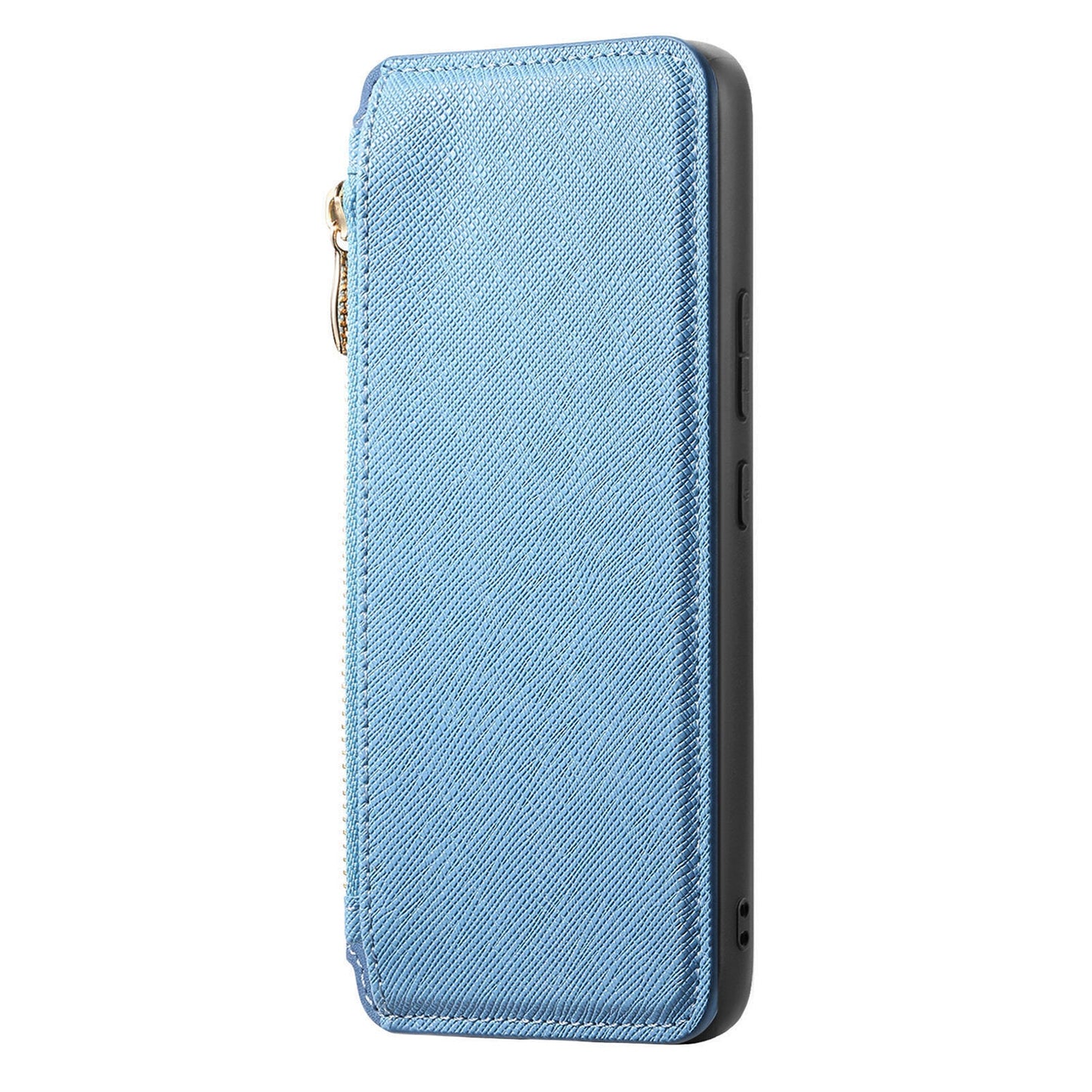 For Samsung Galaxy S25 Leather Case CASENEO Cross Texture Detachable Magnetic Phone Cover Wallet Stand - Blue
