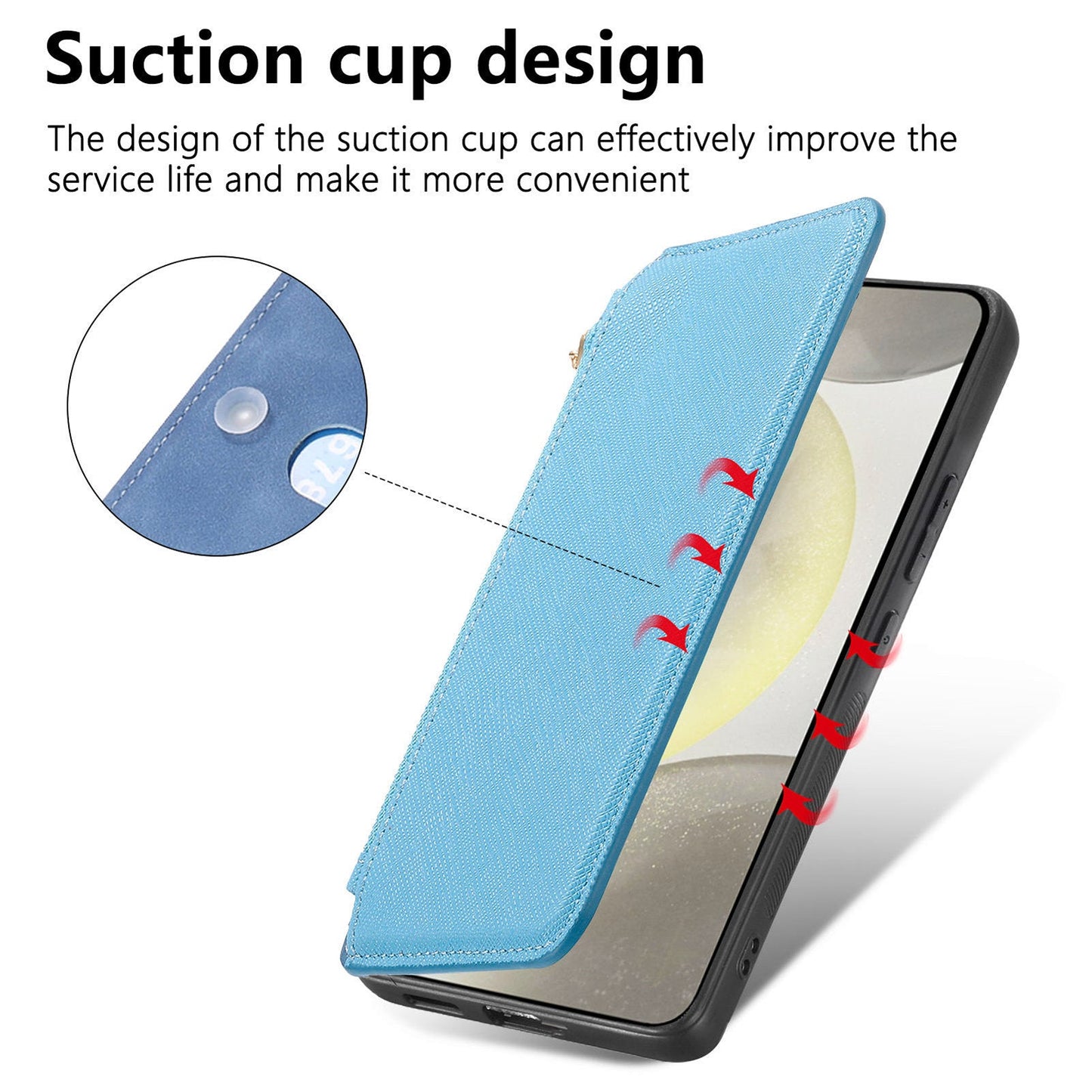For Samsung Galaxy S25 Leather Case CASENEO Cross Texture Detachable Magnetic Phone Cover Wallet Stand - Blue