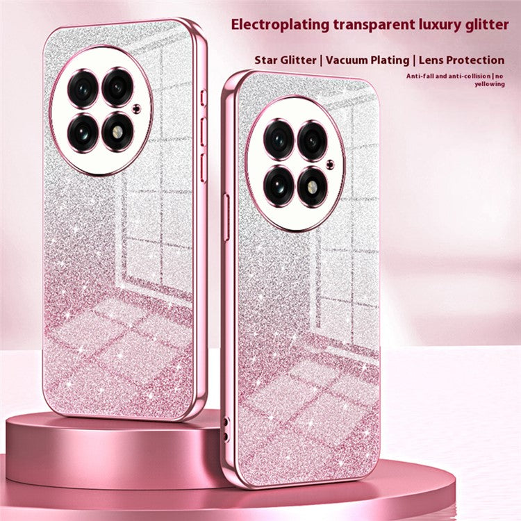 For OnePlus 13 Case Electroplating Gradient Glitter TPU Phone Cover - Pink