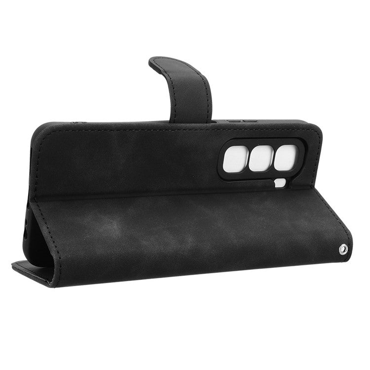 For Infinix Hot 50 Pro+ 4G Leather Case Skin-Feel Anti-Drop Wallet Flip Phone Cover - Black