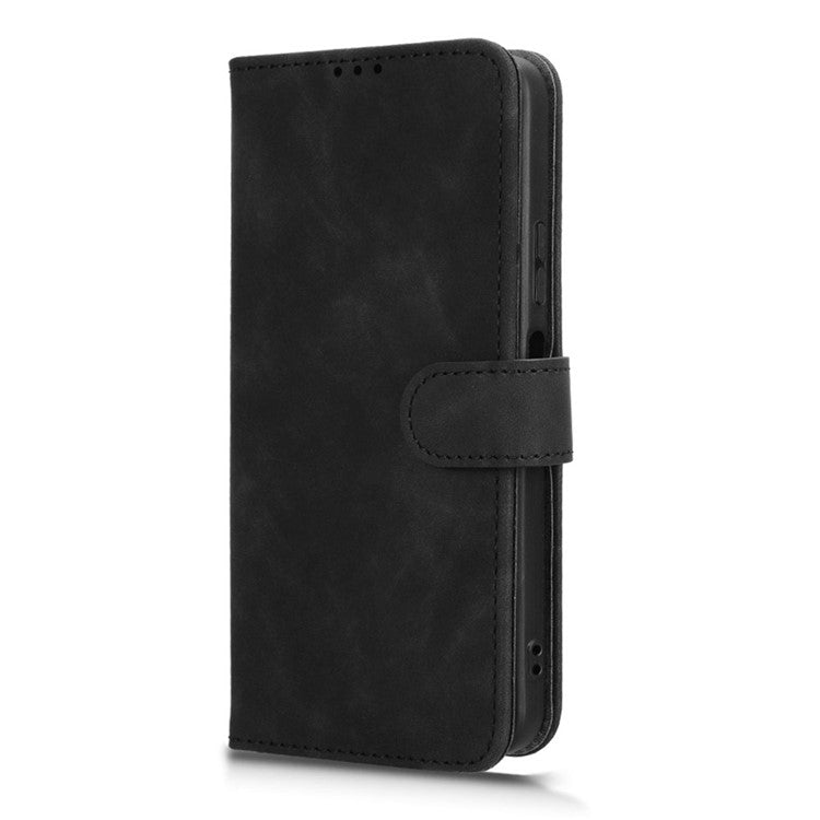For Infinix Hot 50 Pro+ 4G Leather Case Skin-Feel Anti-Drop Wallet Flip Phone Cover - Black