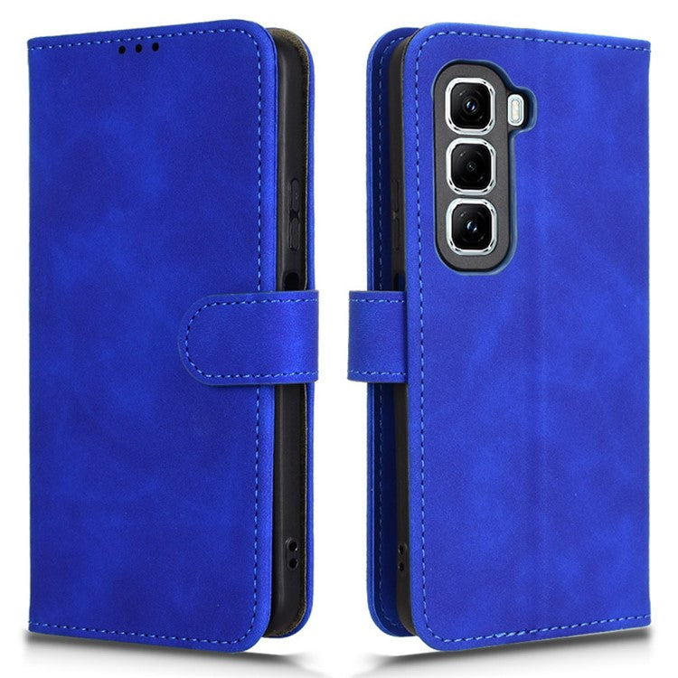 For Infinix Hot 50 Pro+ 4G Leather Case Skin-Feel Anti-Drop Wallet Flip Phone Cover - Blue