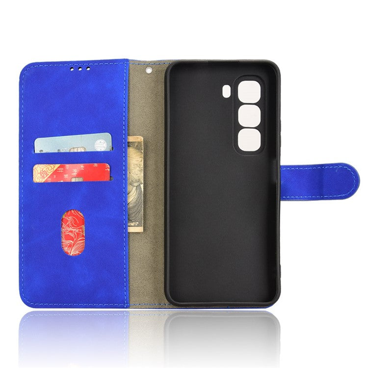 For Infinix Hot 50 Pro+ 4G Leather Case Skin-Feel Anti-Drop Wallet Flip Phone Cover - Blue