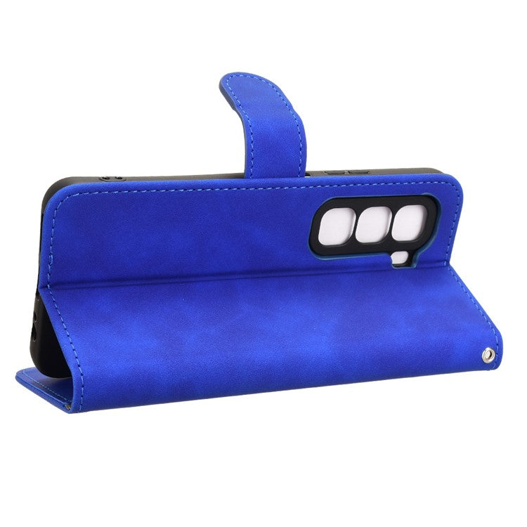 For Infinix Hot 50 Pro+ 4G Leather Case Skin-Feel Anti-Drop Wallet Flip Phone Cover - Blue