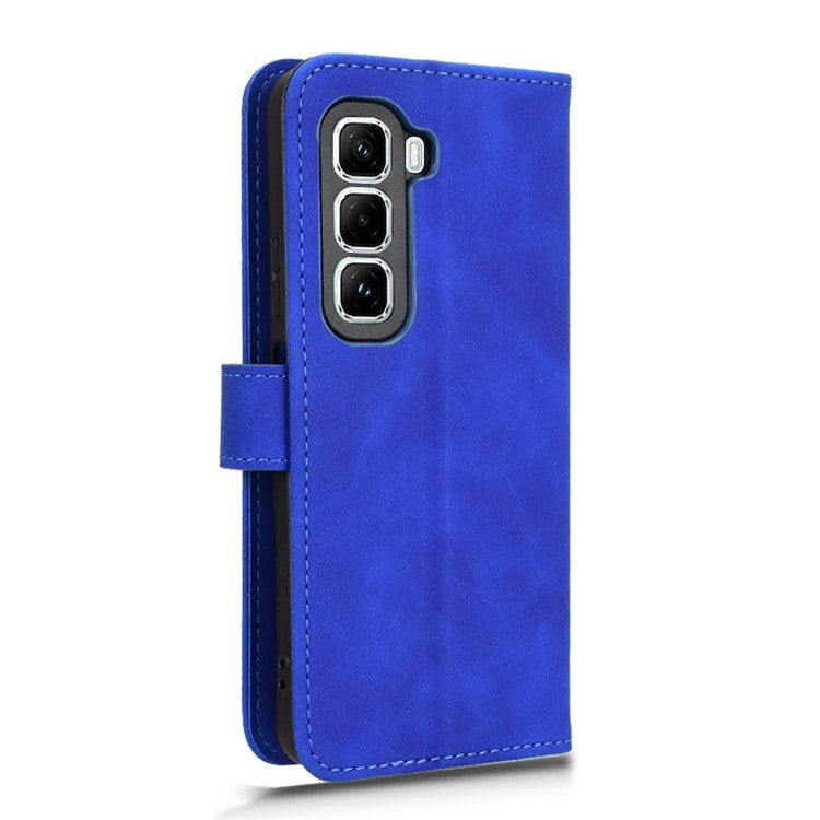 For Infinix Hot 50 Pro+ 4G Leather Case Skin-Feel Anti-Drop Wallet Flip Phone Cover - Blue