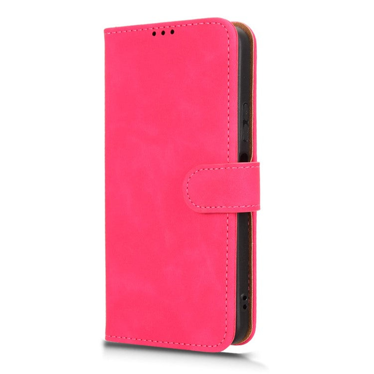 For Infinix Hot 50 Pro+ 4G Leather Case Skin-Feel Anti-Drop Wallet Flip Phone Cover - Rose