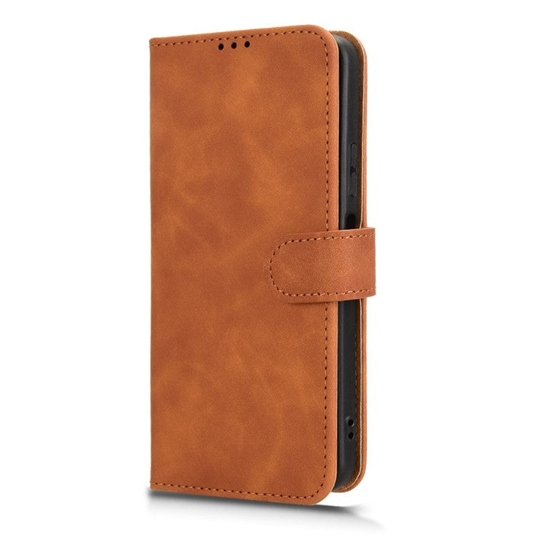 For Infinix Hot 50 Pro+ 4G Leather Case Skin-Feel Anti-Drop Wallet Flip Phone Cover - Brown