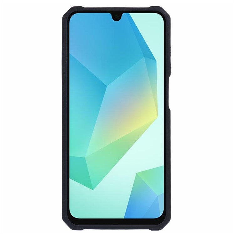 For Samsung Galaxy A16 4G / 5G Kickstand Case Slide Lens Lid PC+TPU Phone Cover with Card Slot - Silver
