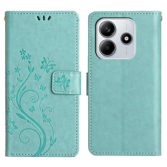 For Xiaomi Redmi Note 14 5G Case PU Leather Phone Wallet Cover with Strap - Baby Blue