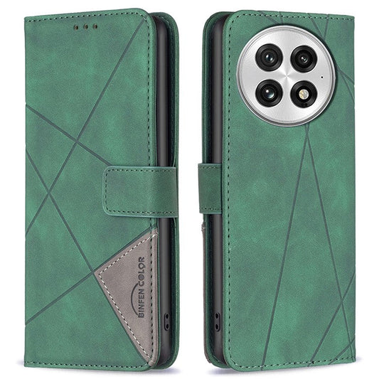BINFEN COLOR BF05 For OnePlus 13 Case Leather Phone Cover Wallet Stand - Green