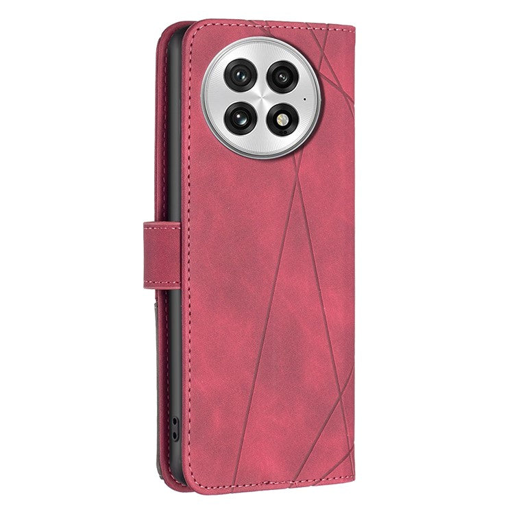 BINFEN COLOR BF05 For OnePlus 13 Case Leather Phone Cover Wallet Stand - Red