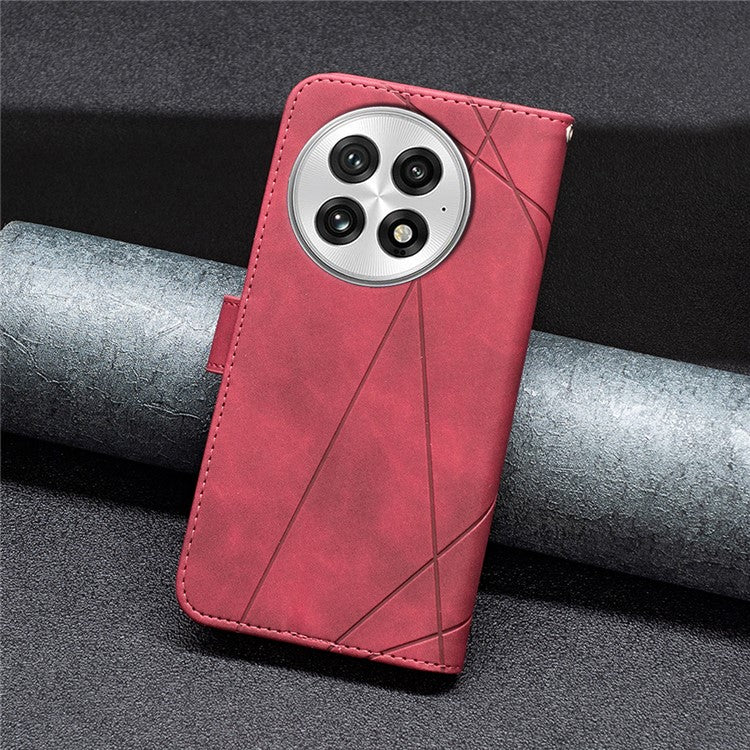 BINFEN COLOR BF05 For OnePlus 13 Case Leather Phone Cover Wallet Stand - Red