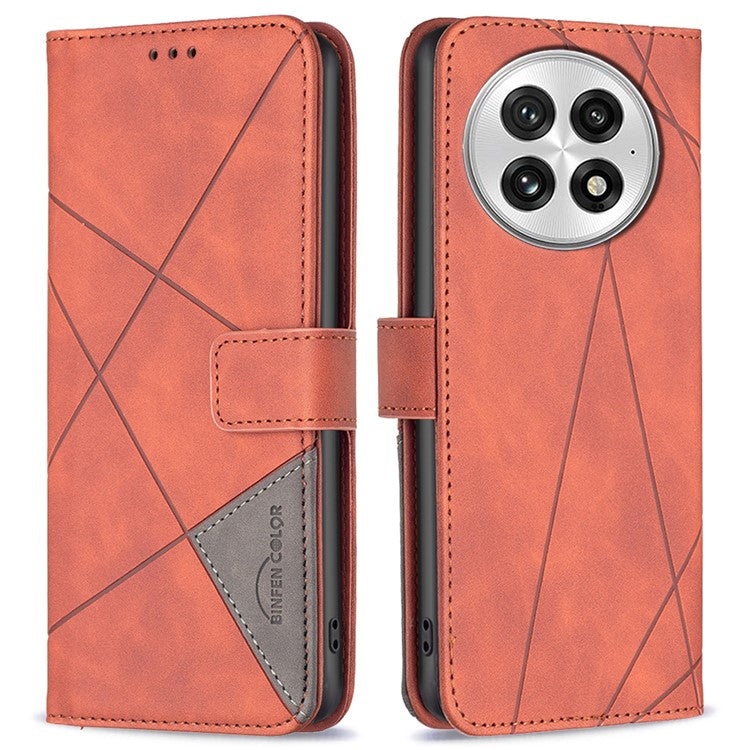 BINFEN COLOR BF05 For OnePlus 13 Case Leather Phone Cover Wallet Stand - Brown
