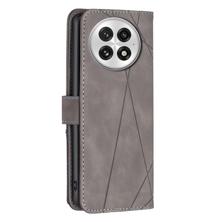 BINFEN COLOR BF05 For OnePlus 13 Case Leather Phone Cover Wallet Stand - Grey