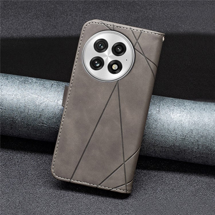 BINFEN COLOR BF05 For OnePlus 13 Case Leather Phone Cover Wallet Stand - Grey