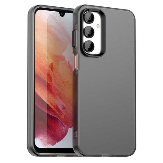 For Samsung Galaxy A16 5G / A16 4G Case PC+TPU+PET Matte Anti-Drop Phone Back Cover - Black