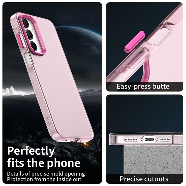 For Samsung Galaxy A16 5G / A16 4G Case PC+TPU+PET Matte Anti-Drop Phone Back Cover - Red