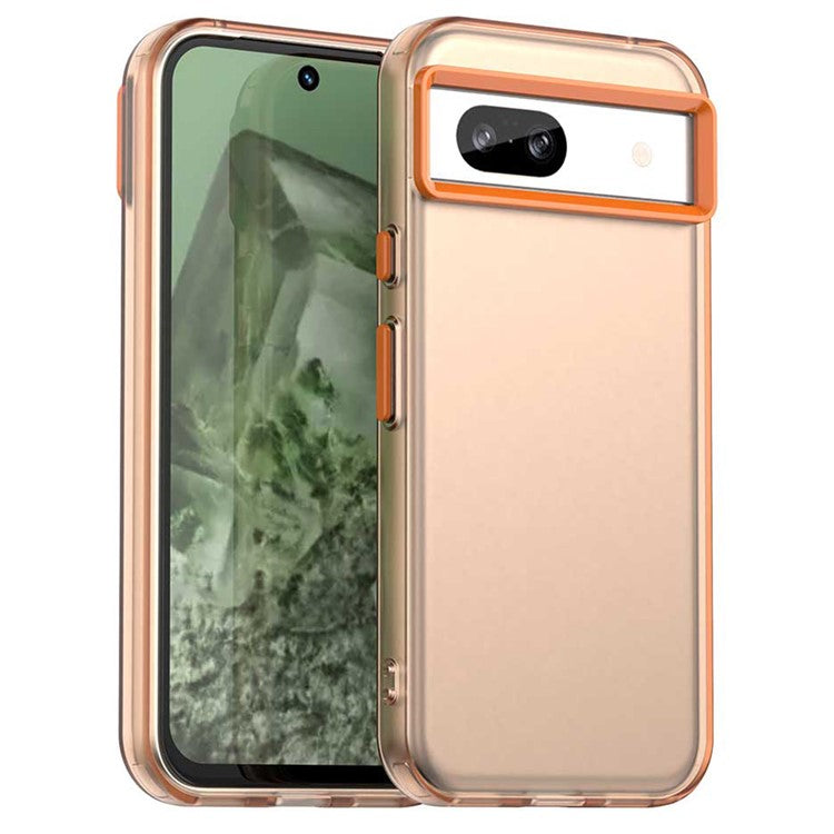 For Google Pixel 8a Case PC+TPU+PET Matte Anti-Drop Phone Back Cover - Orange