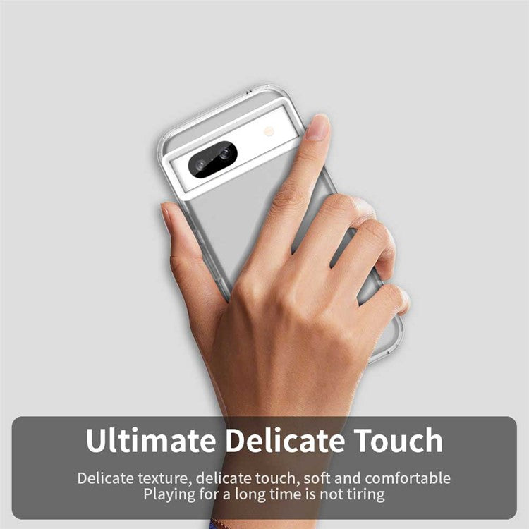 For Google Pixel 8a Case PC+TPU+PET Matte Anti-Drop Phone Back Cover - White