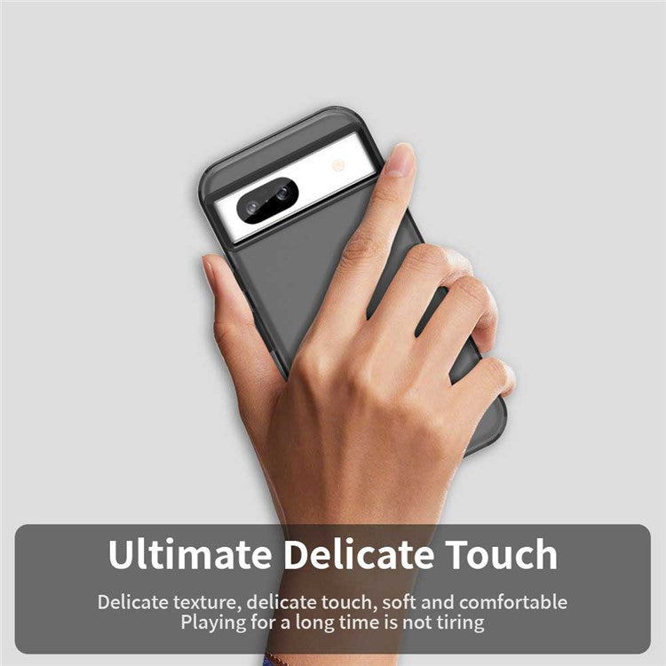For Google Pixel 8a Case PC+TPU+PET Matte Anti-Drop Phone Back Cover - Black