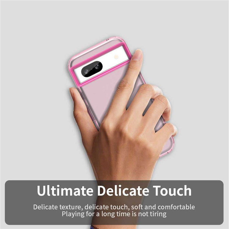 For Google Pixel 8a Case PC+TPU+PET Matte Anti-Drop Phone Back Cover - Red