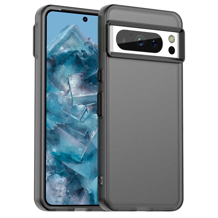 For Google Pixel 8 Pro Case PC+TPU+PET Matte Anti-Drop Phone Back Cover - Black