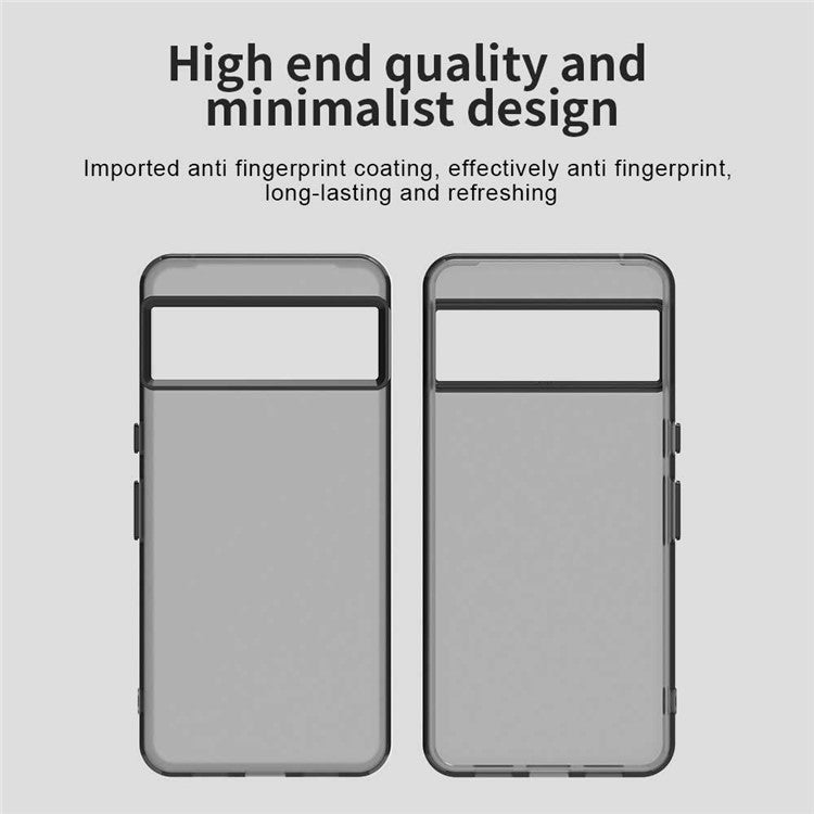 For Google Pixel 8 Pro Case PC+TPU+PET Matte Anti-Drop Phone Back Cover - Black