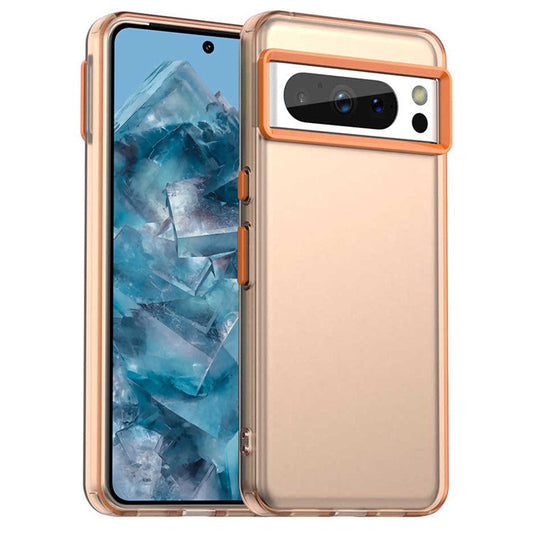 For Google Pixel 8 Pro Case PC+TPU+PET Matte Anti-Drop Phone Back Cover - Orange