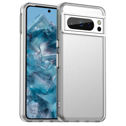 For Google Pixel 8 Pro Case PC+TPU+PET Matte Anti-Drop Phone Back Cover - White