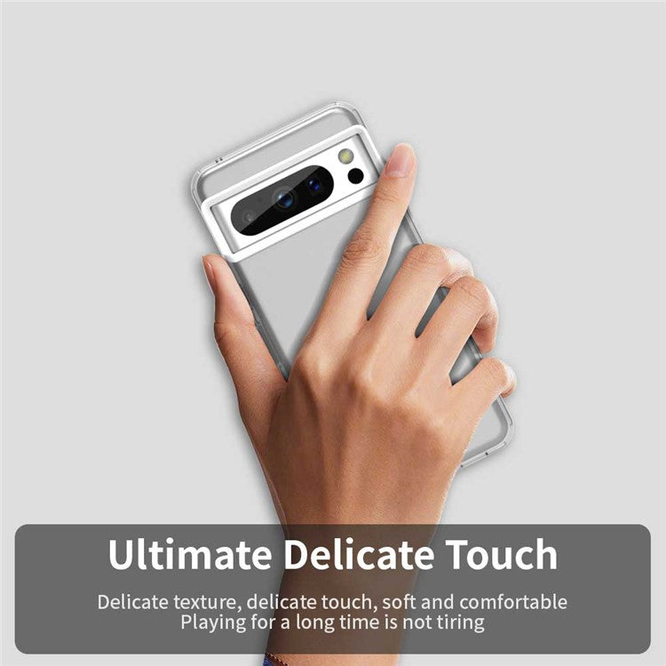 For Google Pixel 8 Pro Case PC+TPU+PET Matte Anti-Drop Phone Back Cover - White