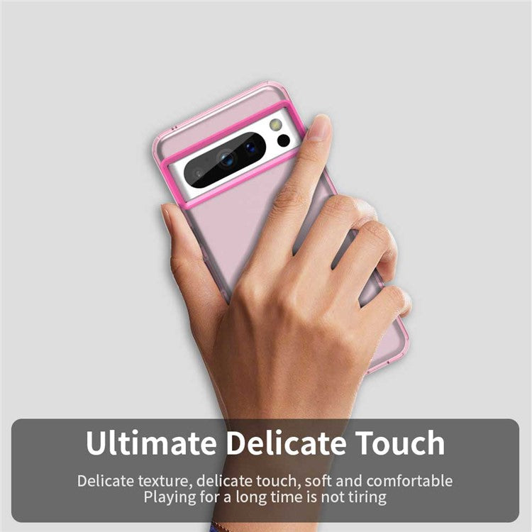 For Google Pixel 8 Pro Case PC+TPU+PET Matte Anti-Drop Phone Back Cover - Red