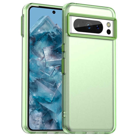For Google Pixel 8 Pro Case PC+TPU+PET Matte Anti-Drop Phone Back Cover - Green