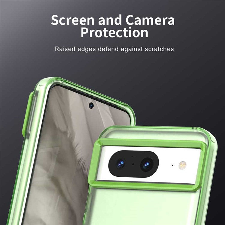 For Google Pixel 8 Case PC+TPU+PET Matte Anti-Drop Phone Back Cover - Green